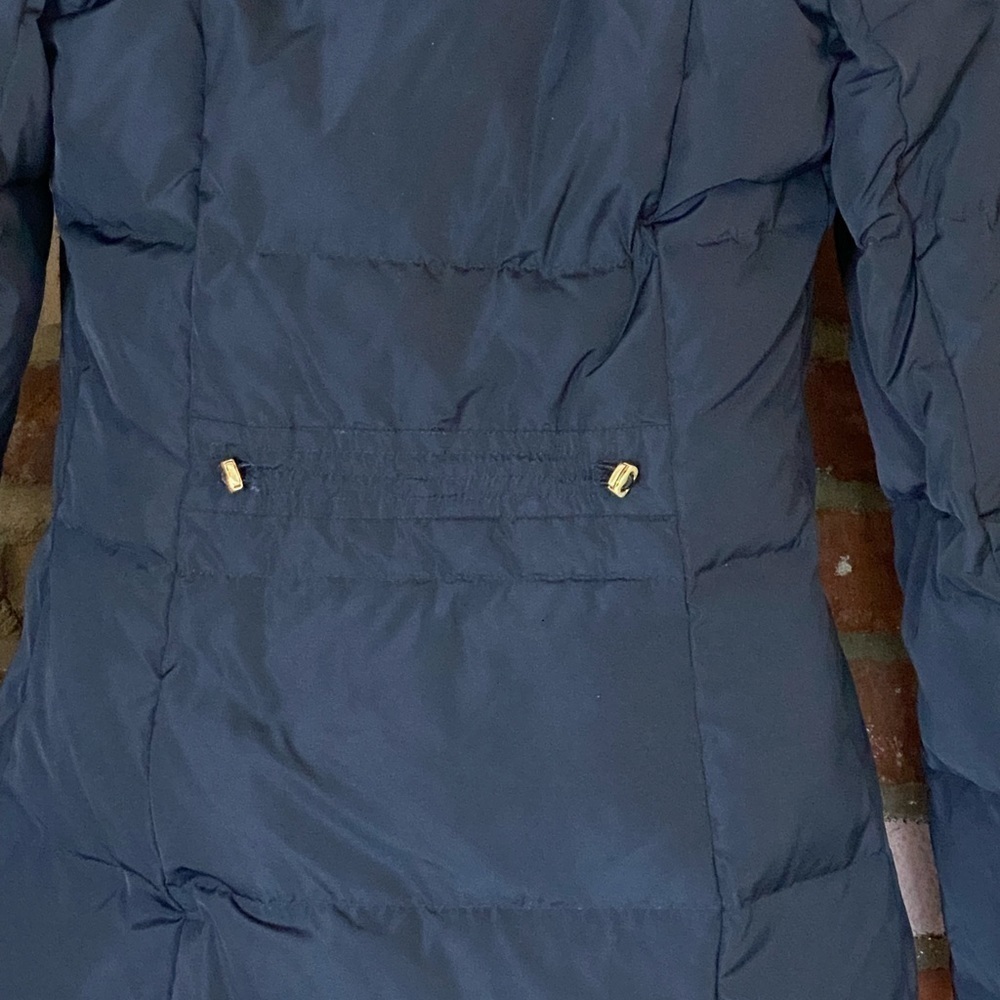 Cole Haan Signature Down & FeatherHooded Puffer Coat Dark Navy New Size XS - Picture 6 of 12